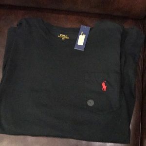 Long Sleeve Polo TShirt in Black